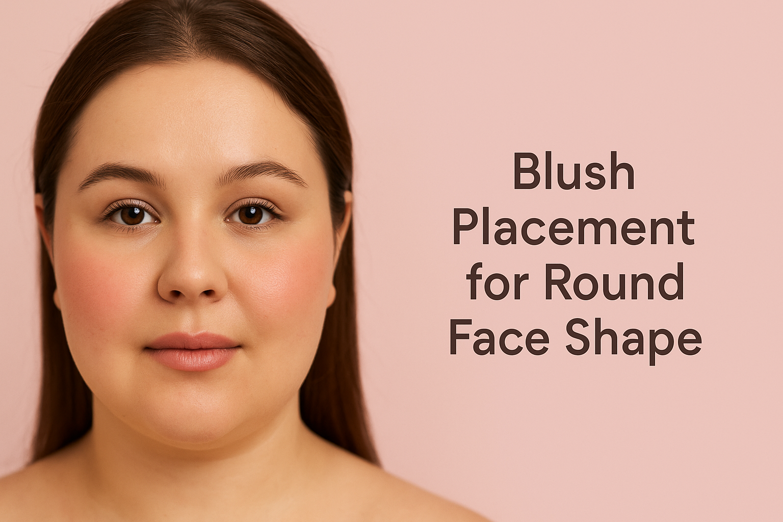 How to apply blush for round face shape – blush placement below cheeks for a slimming effect