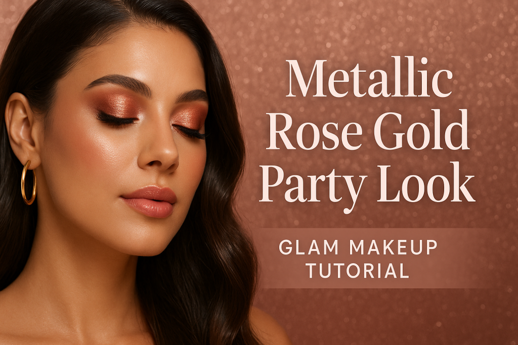 Metallic Rose Gold Party Look