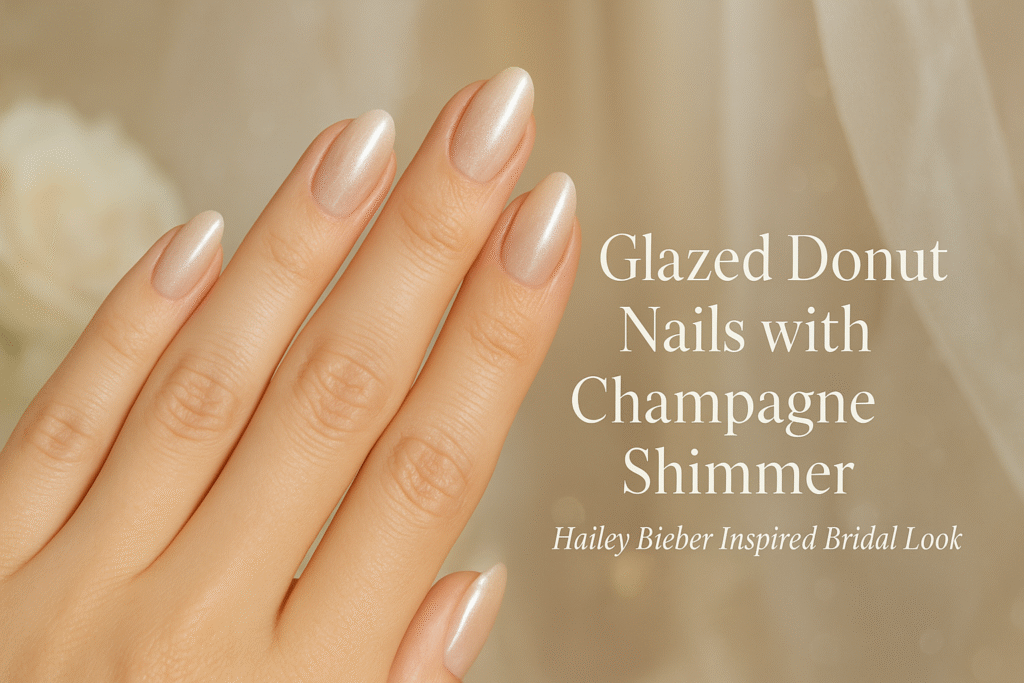 Glazed Donut Nails with Champagne Shimmer