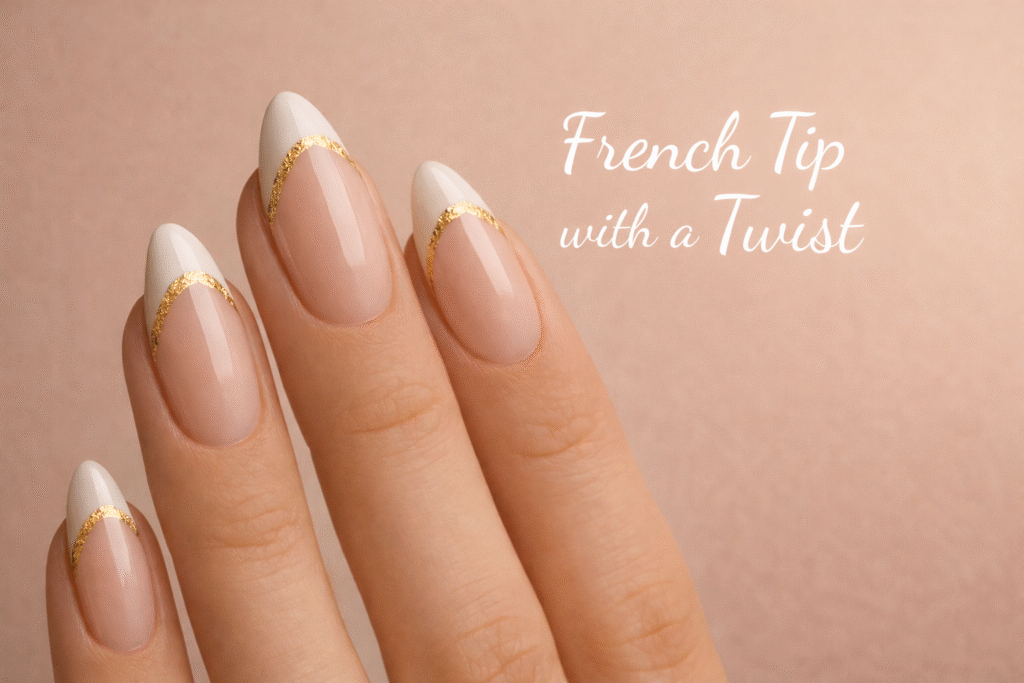 Modern French Tip with Gold Foil Luxury Nail Guide